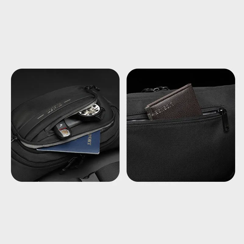 Men's Portable Waist Bag Simple Casual Adjustable Large Capacity Waterproof Belt Messenger Bag