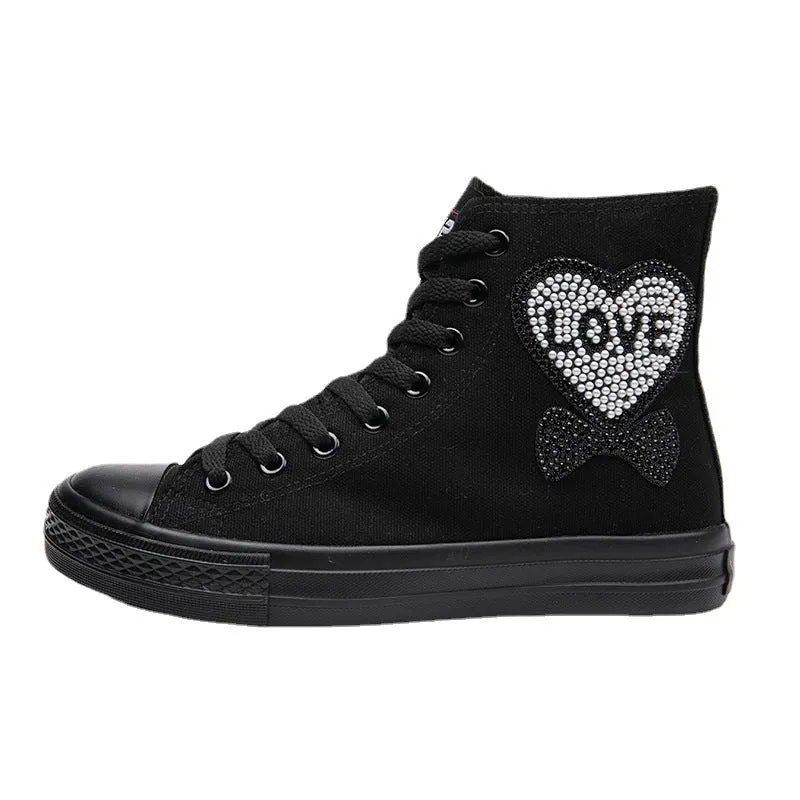 Nanccy Casual Sparkling High Top Canvas Shoes