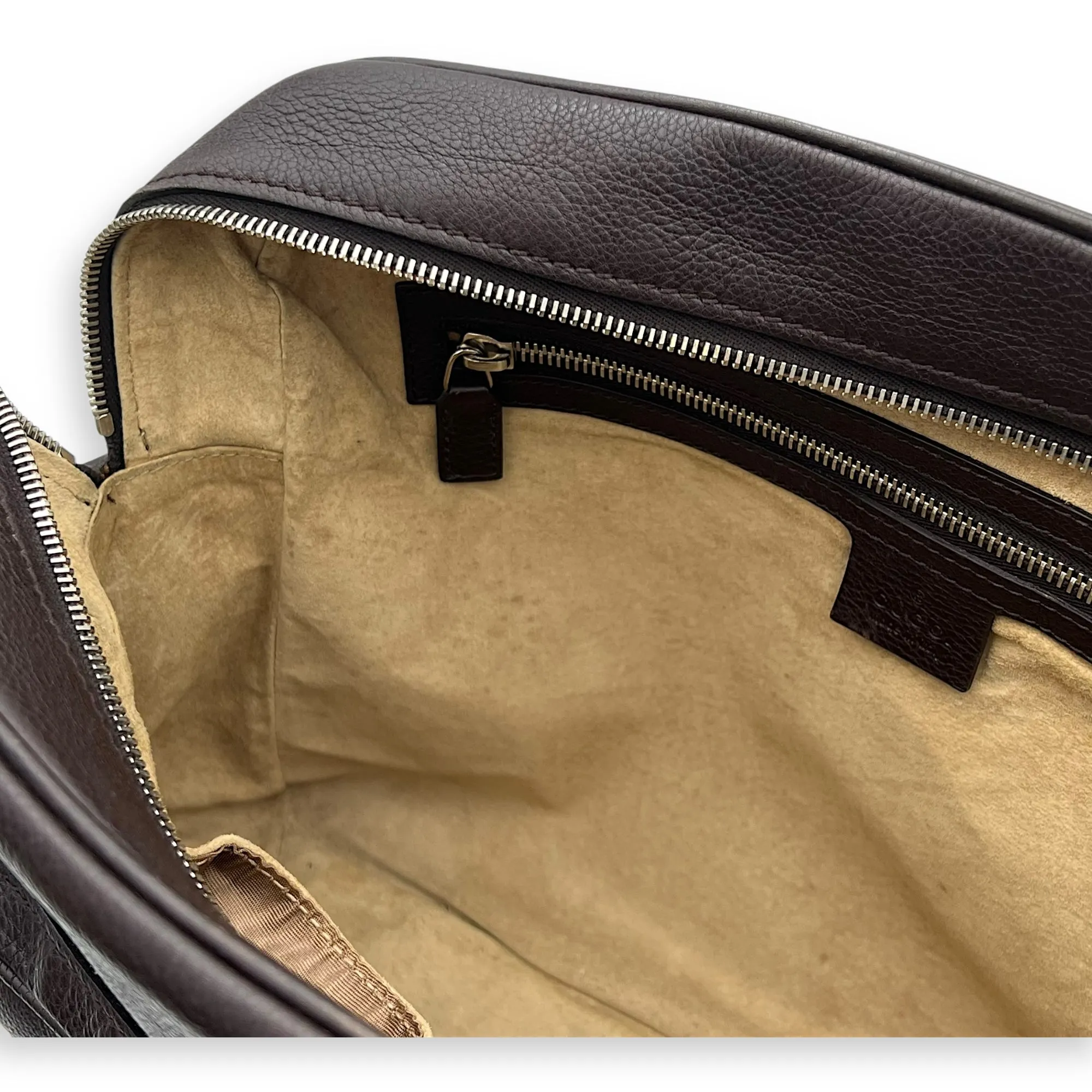Others Messenger Brown in Calfskin, Silver hardware