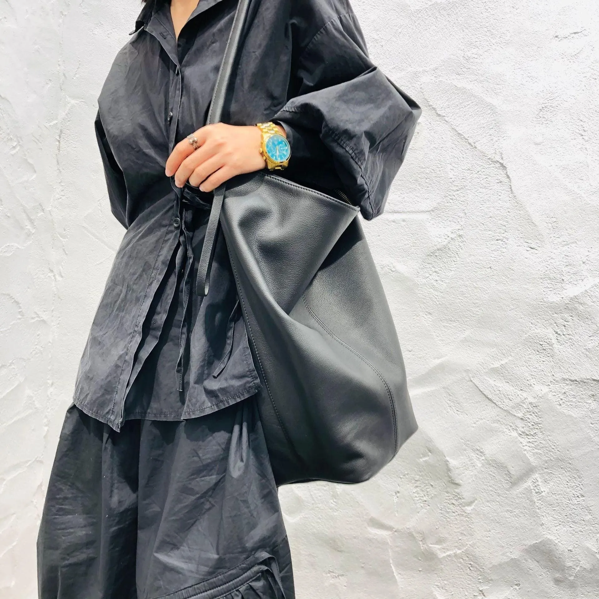 Oversized bag Large leather tote bag | Every Day Bag | Women leather bag Slouchy Crossbody Bag, Black Handbag for Women Soft Leather Bag