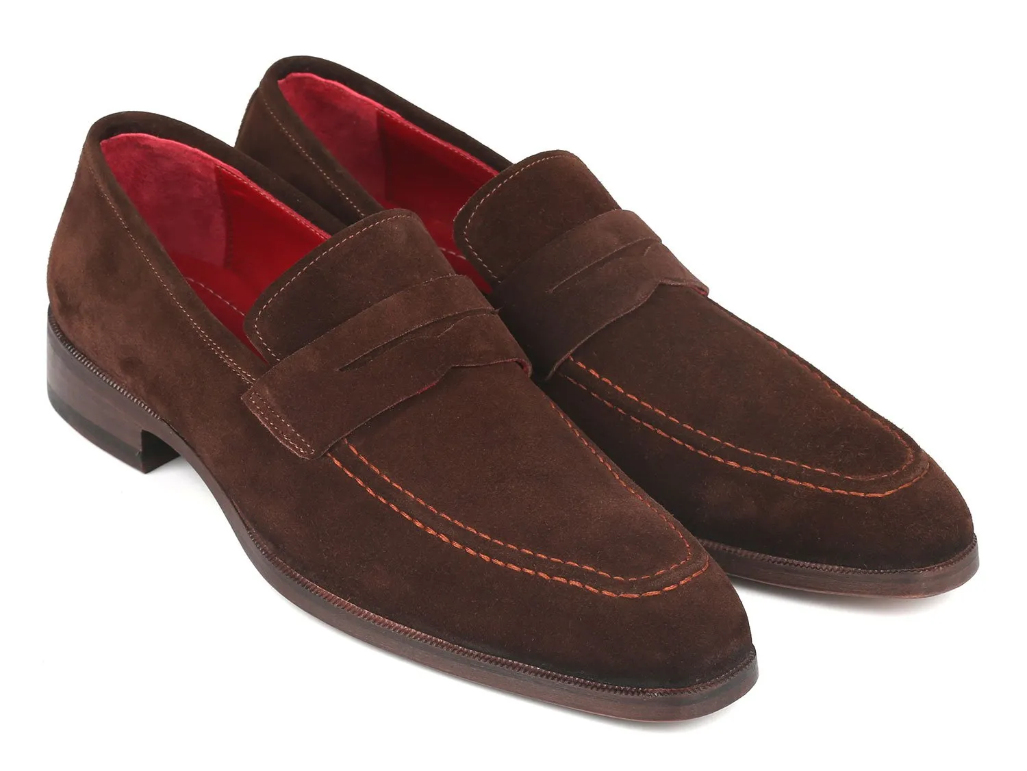 Paul Parkman Men's Penny Suede Loafers, Brown