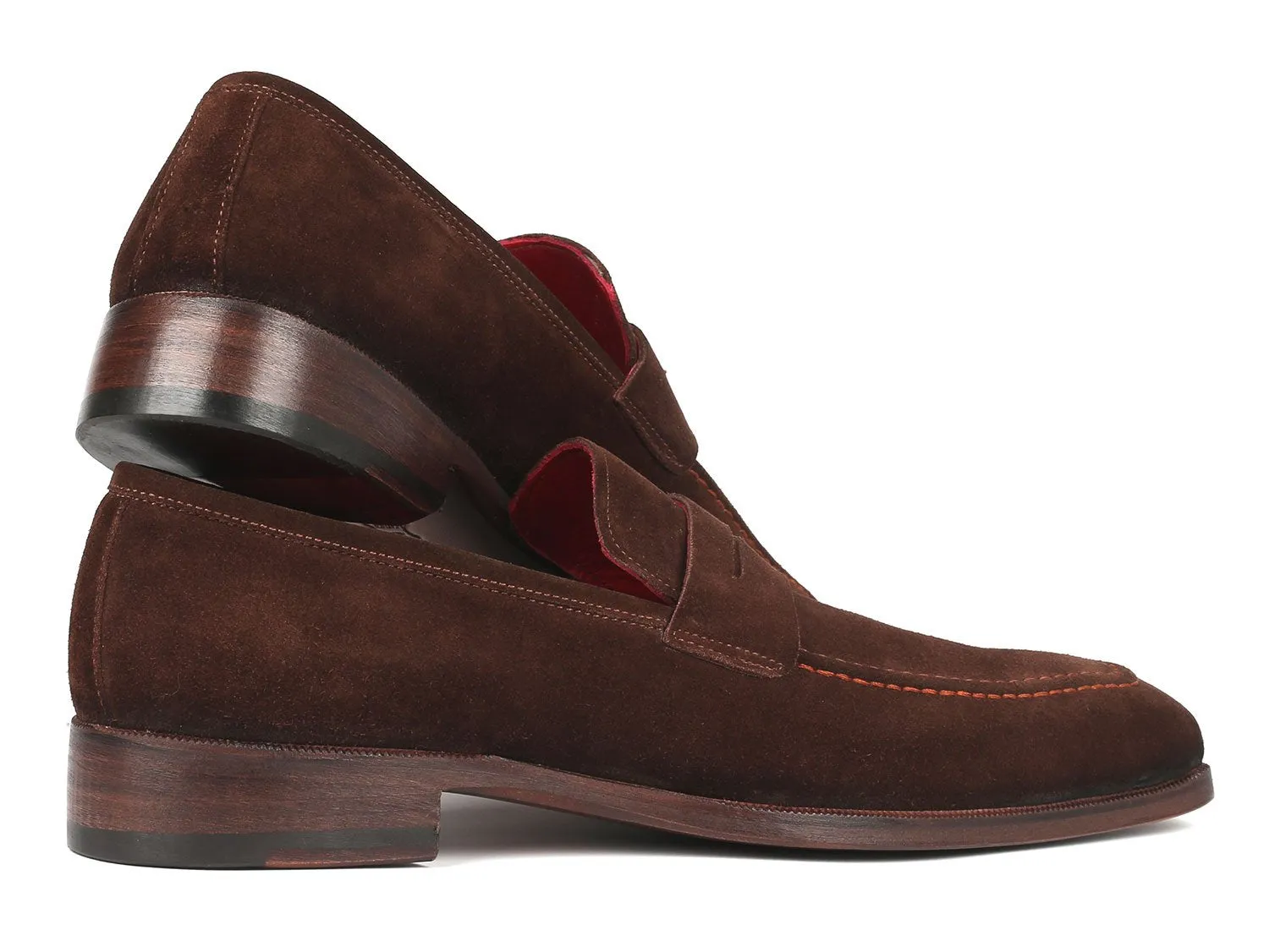 Paul Parkman Men's Penny Suede Loafers, Brown
