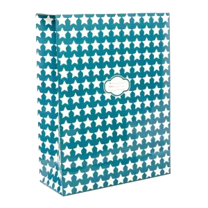 Peel & Seal Gift Bag Blue Stars 12pk Large No-Wrap Present