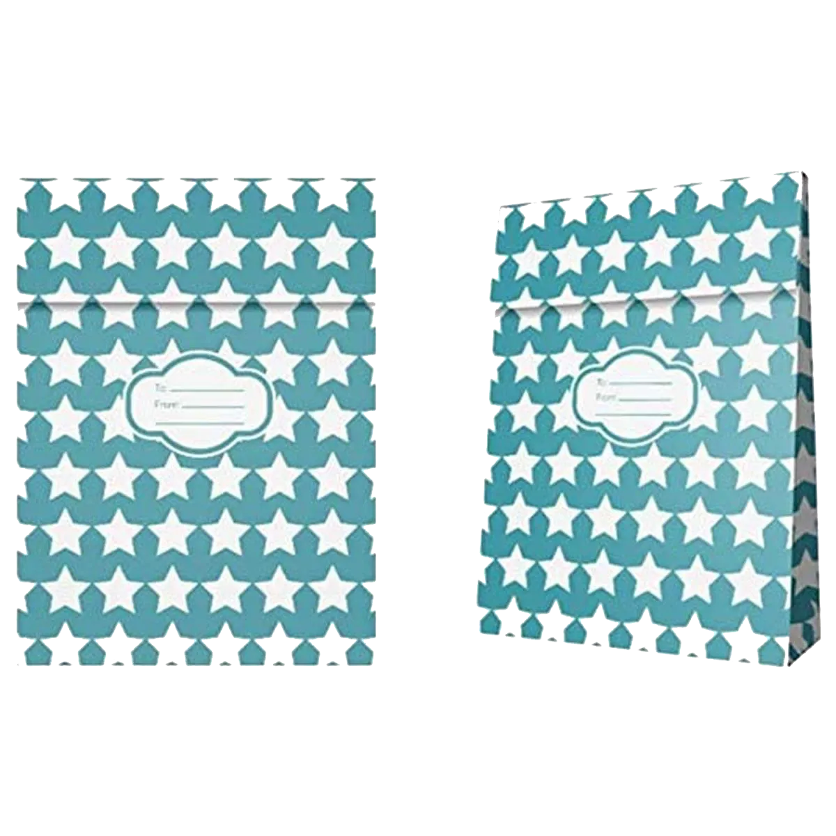 Peel & Seal Gift Bag Blue Stars 12pk Large No-Wrap Present