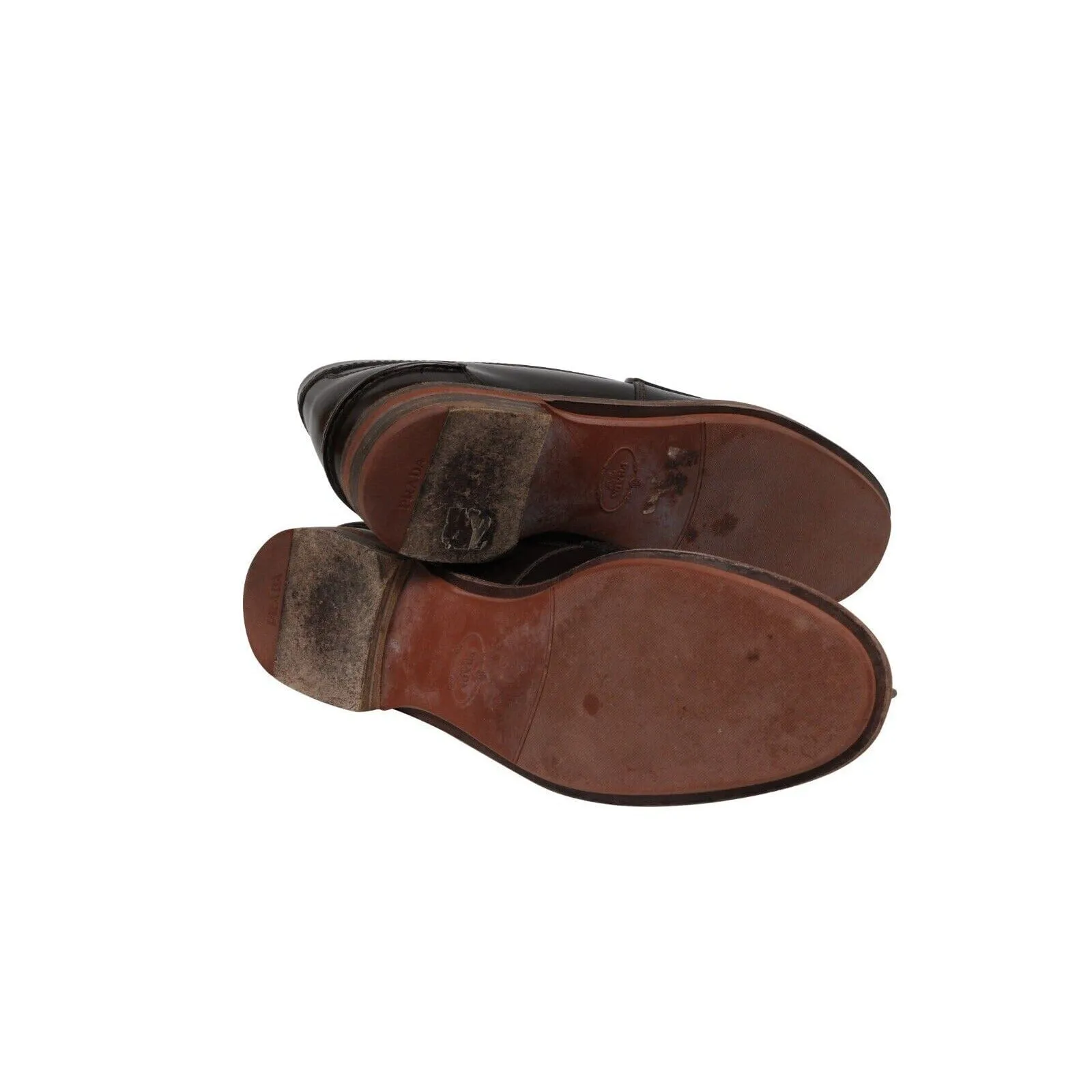 Penny Loafers Brown Leather Slip On Wood Rubber Sole