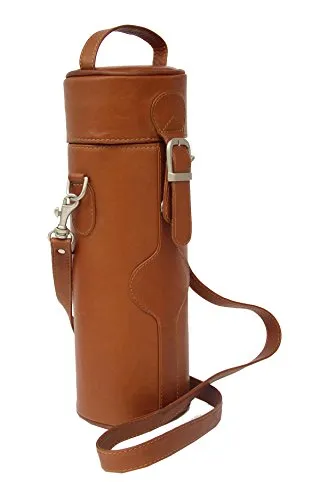 Piel Leather Adventurer Single Deluxe Wine Tote In Black