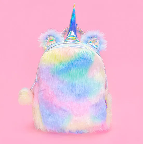 Plush Rainbow Unicorn Mini Backpack / Hand Bag