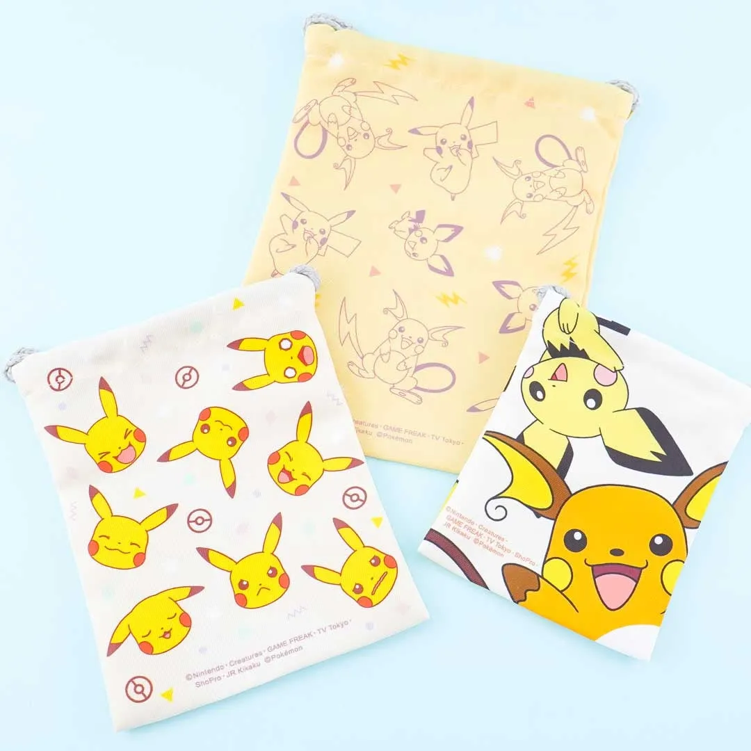 Pokémon Pikavolution Drawstring Pouch Set - 3 pcs