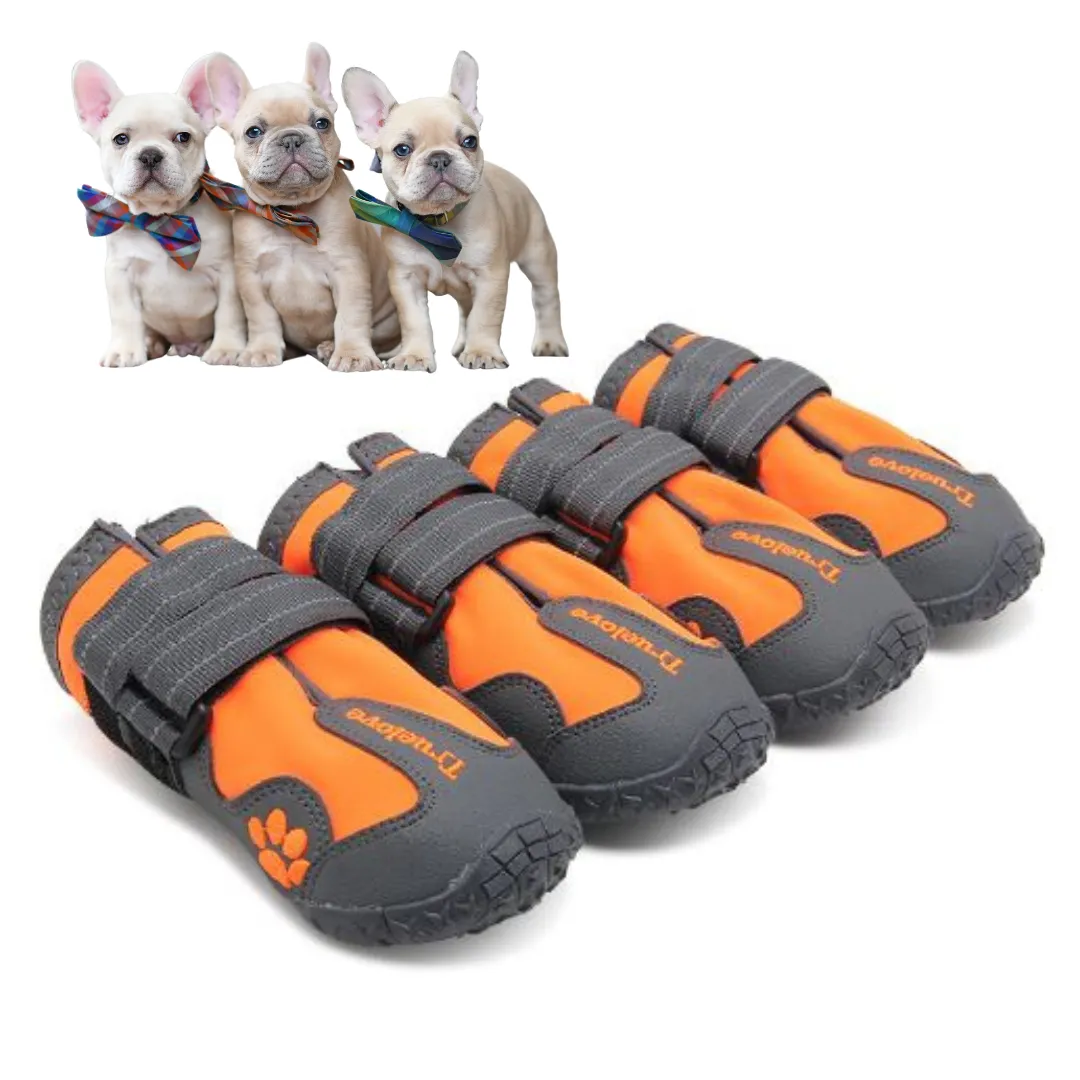 PupLuxe Frenchie Booties with Reflective Straps