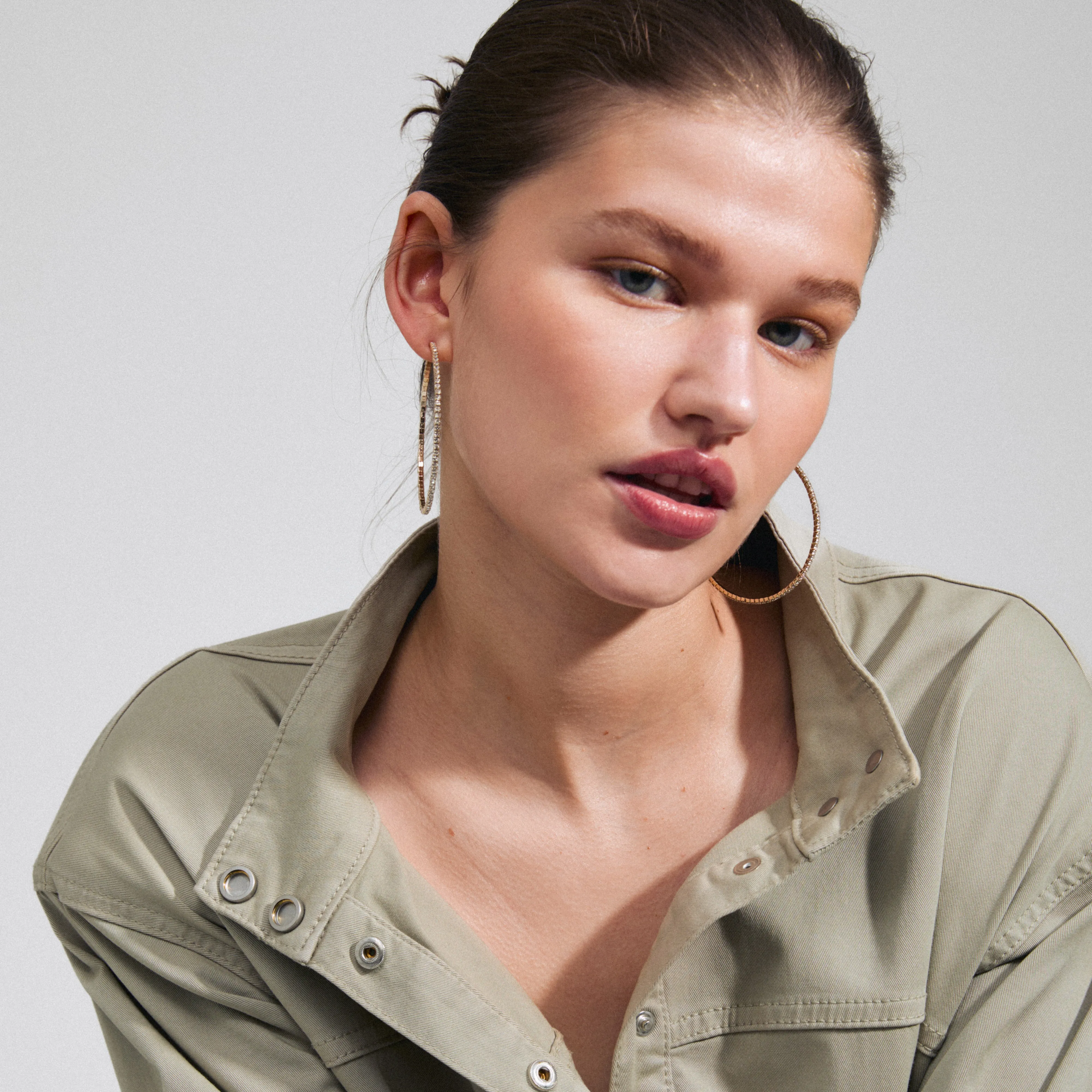 SIDNEY crystal hoop earrings gold-plated