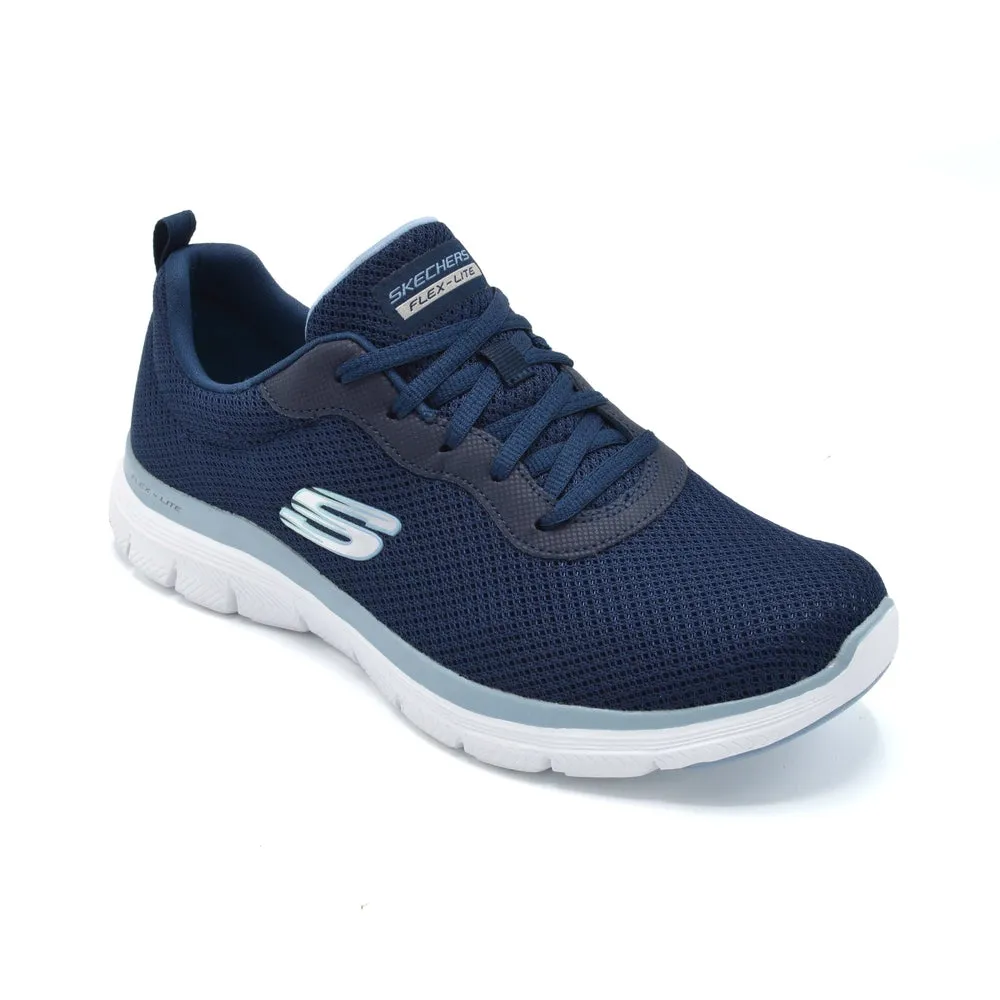 Skechers Flex Appeal 4.0 Brilliant View - Ladies Wide Fit Trainer - 2E Fitting - Navy