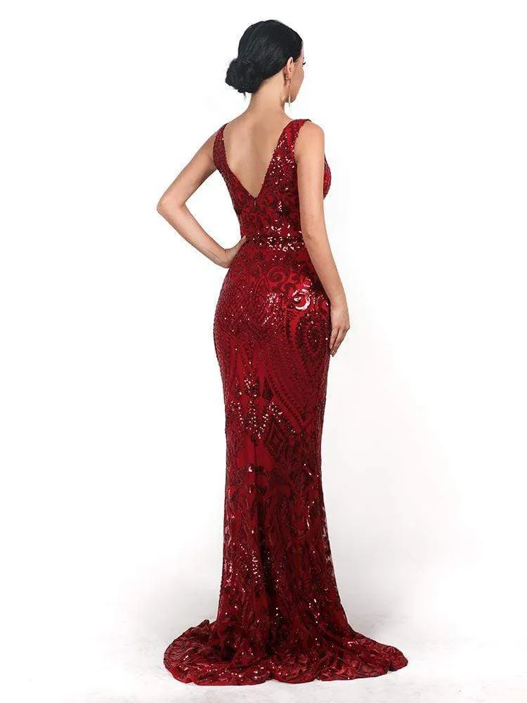 Sleeveless Sequin Elegant Night Out Maxi Dress