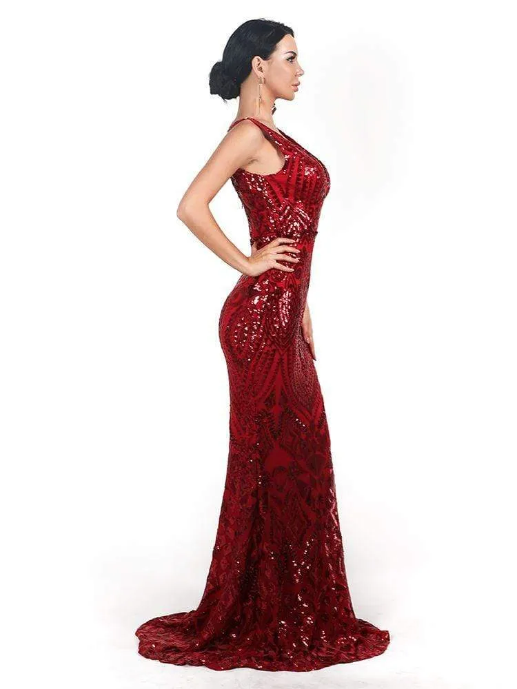 Sleeveless Sequin Elegant Night Out Maxi Dress