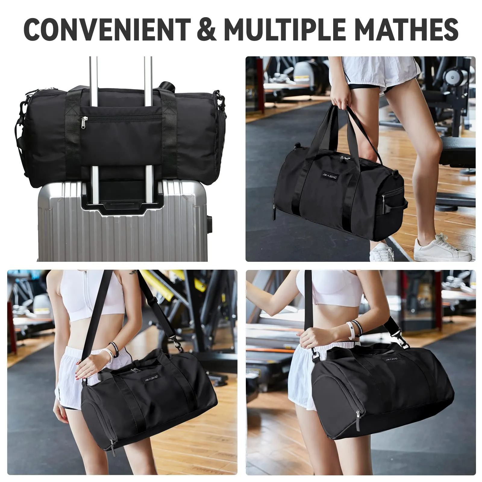 Sport Duffel Bag with wet compartment & shoe compartment Travel Duffel Bags Lightweight waterproof sports bag Hand luggage bag