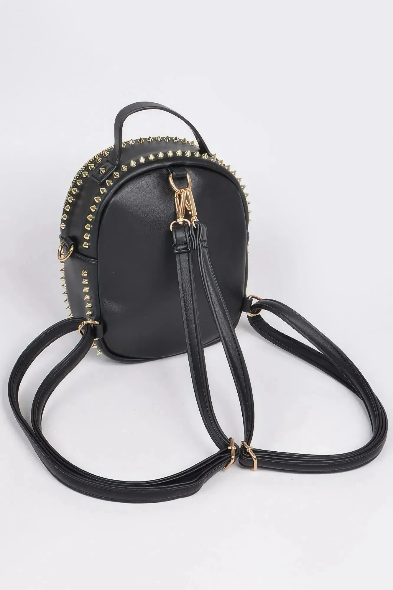 Studded Backpack With Chain Zippier