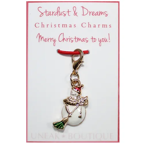 Sweeping Snowman Christmas Clip Charm