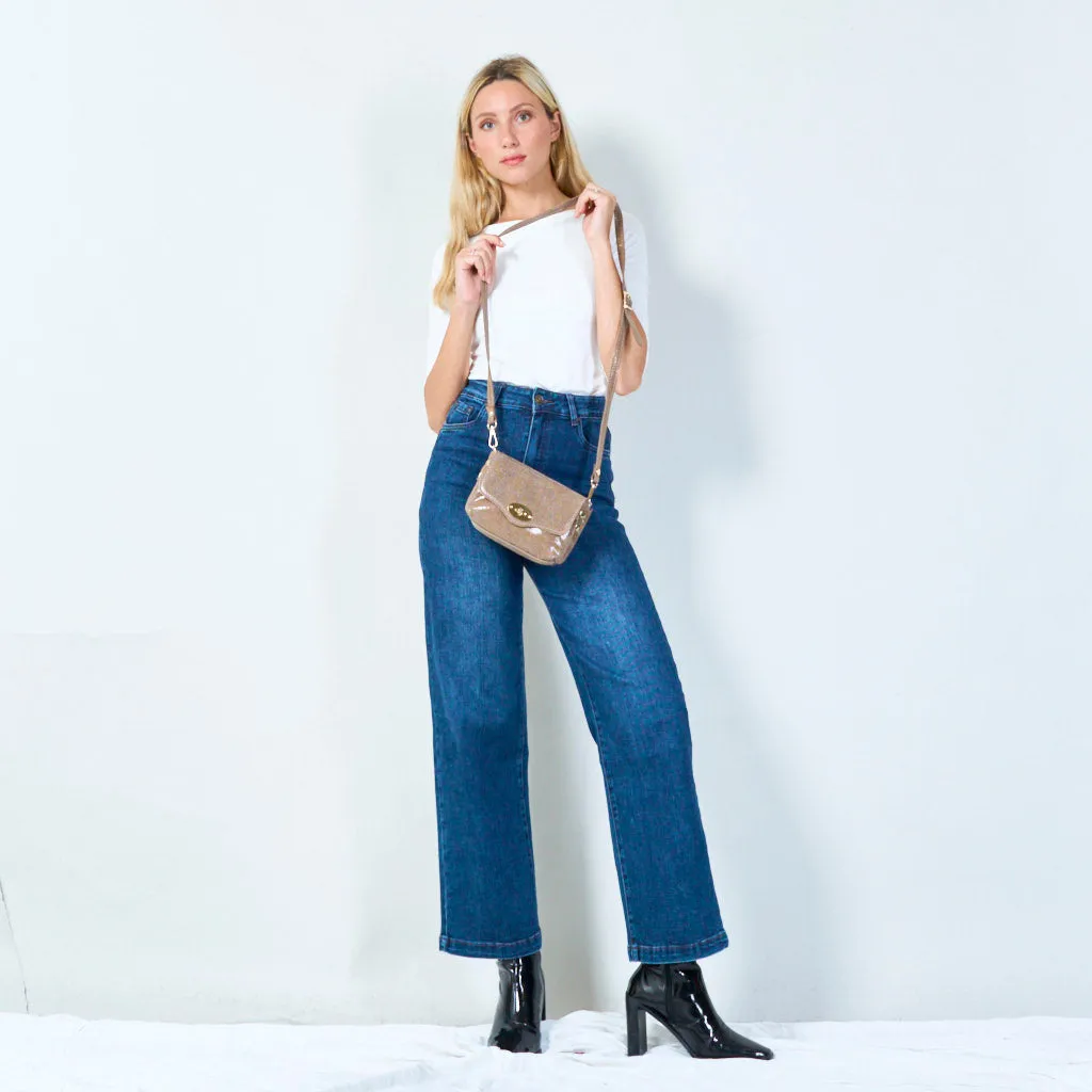 Textured leather crossbody satchel wholesale