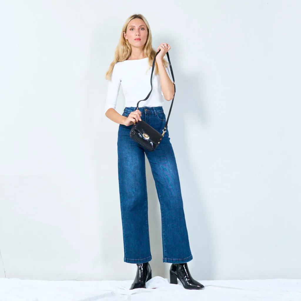 Textured leather crossbody satchel wholesale