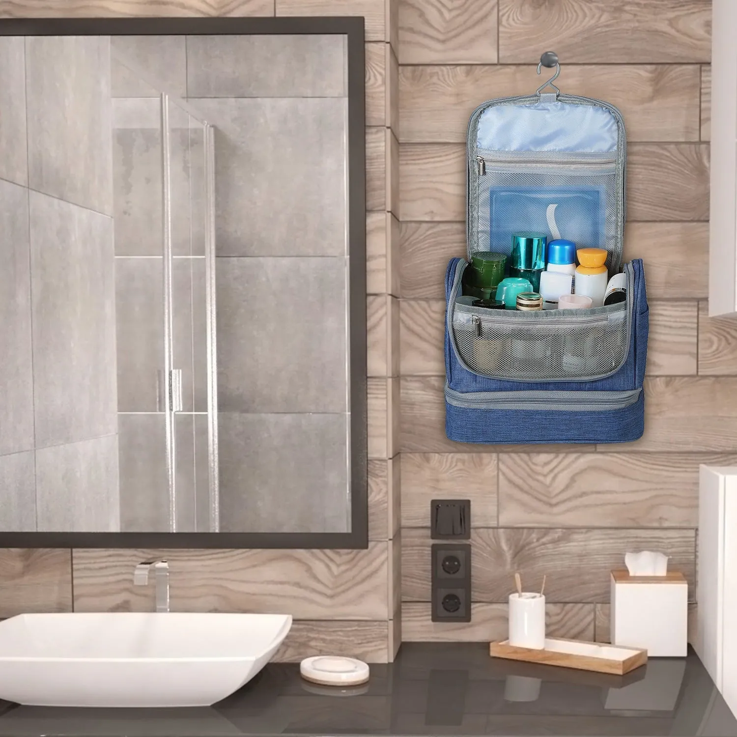 Travel Toiletry Bag & Cosmetics Organizer Bag