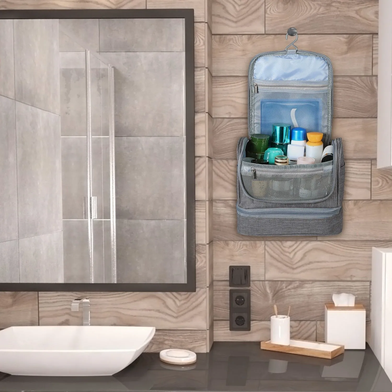 Travel Toiletry Bag & Cosmetics Organizer Bag