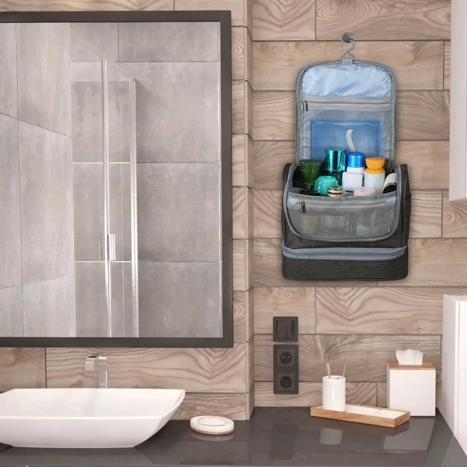 Travel Toiletry Bag & Cosmetics Organizer Bag