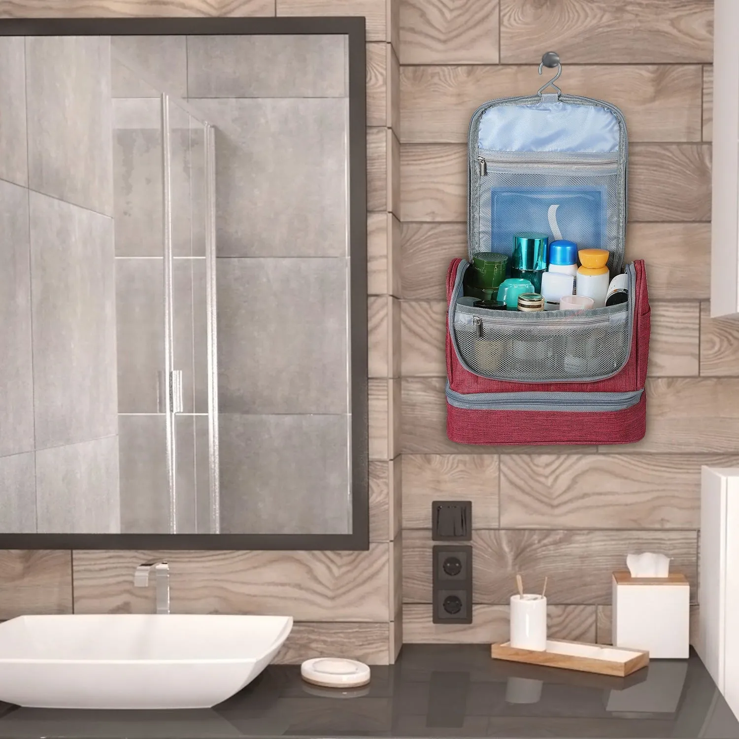 Travel Toiletry Bag & Cosmetics Organizer Bag
