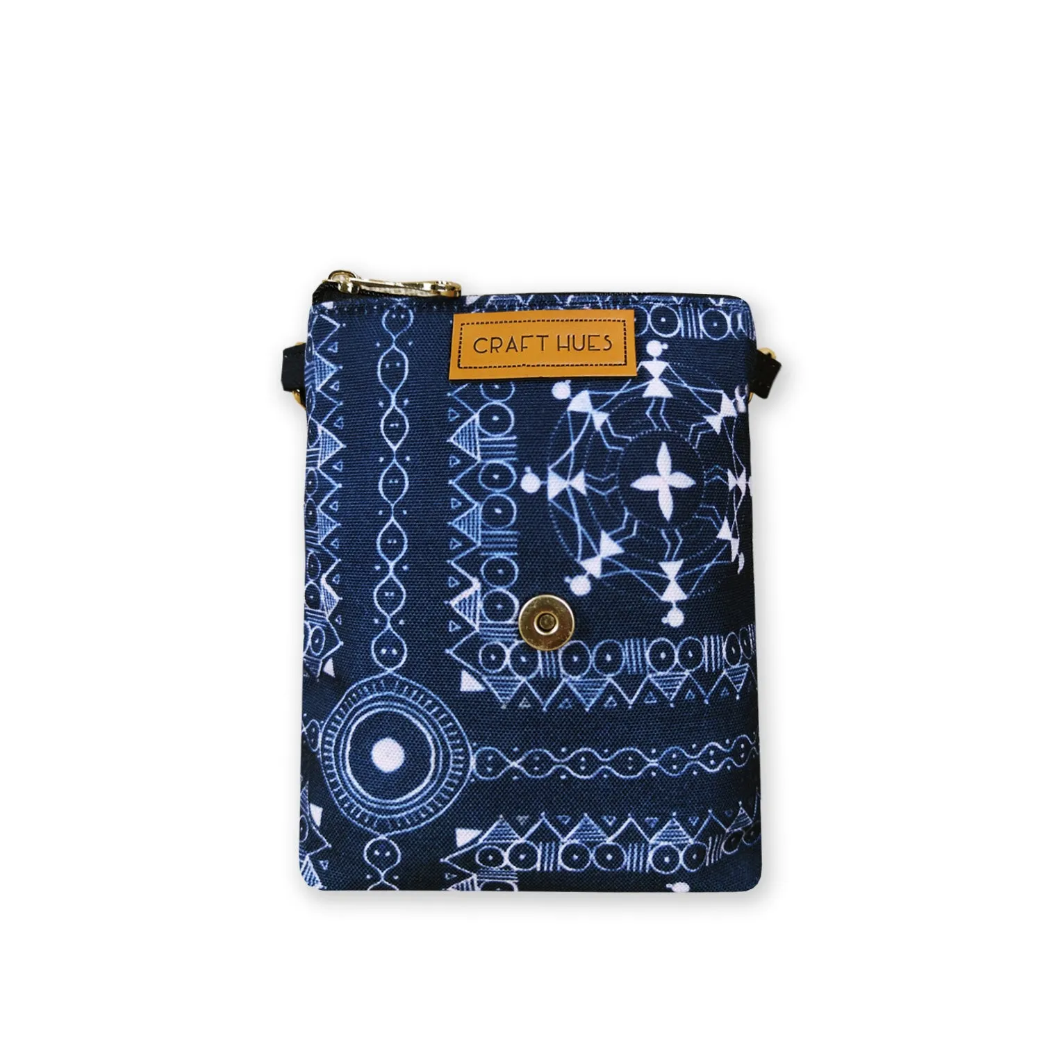Warli Mobile Sling Bag-Black