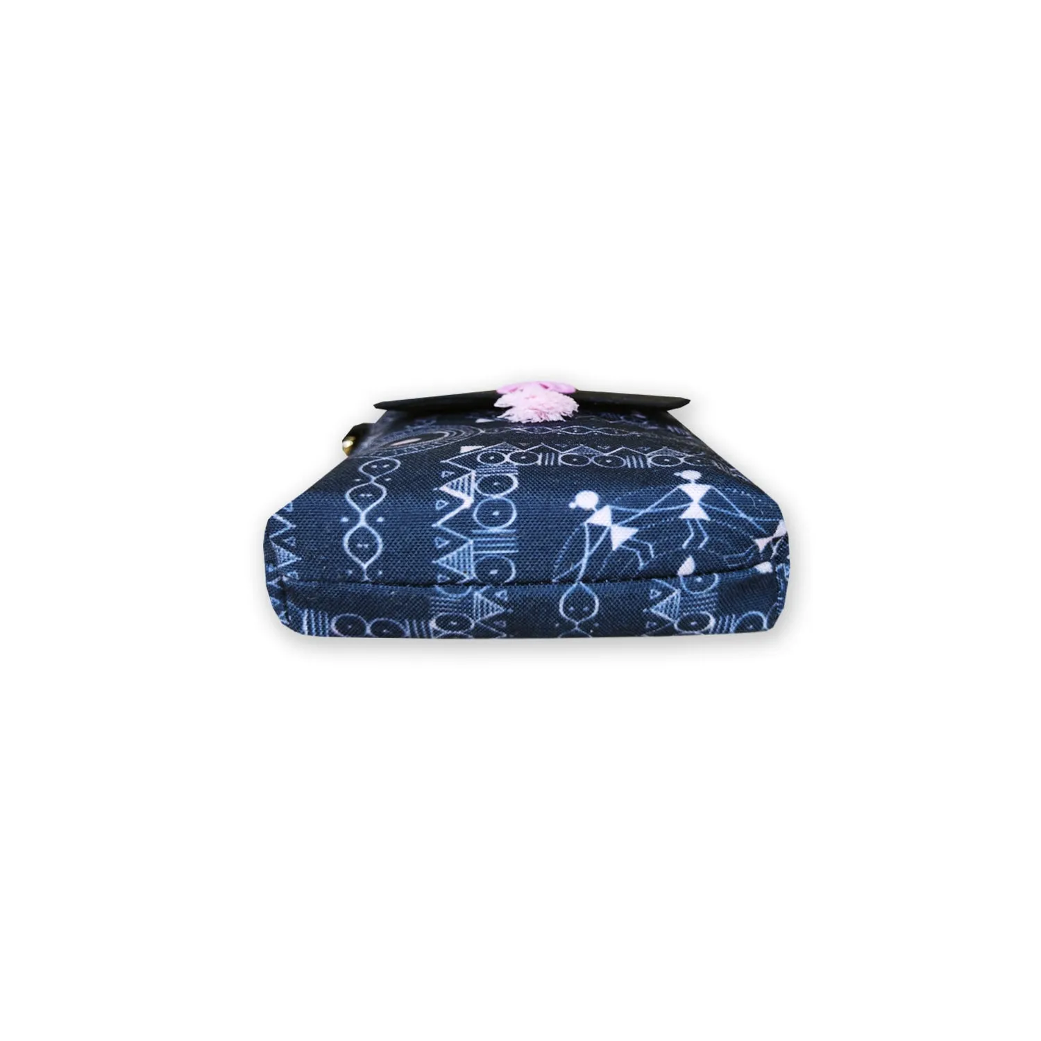 Warli Mobile Sling Bag-Black