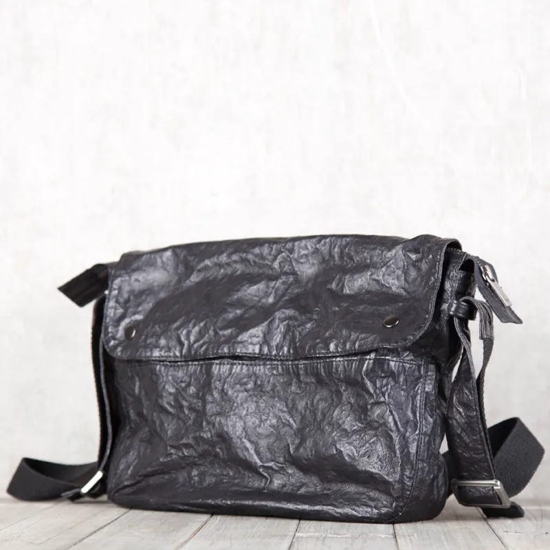 Womens Black Leather Satchel Bag Black Crossbody Bags Purse for Women