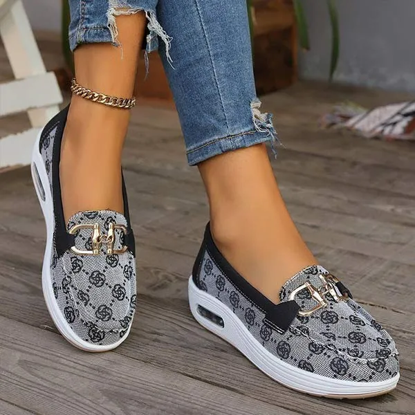 Women's Metal Buckle Slip-On Shoes 01199998C