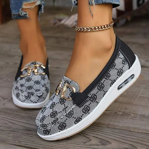 Women's Metal Buckle Slip-On Shoes 01199998C