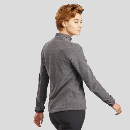 Women's outdoor walking fleece mh100 grey