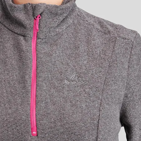 Women's outdoor walking fleece mh100 grey