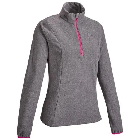 Women's outdoor walking fleece mh100 grey